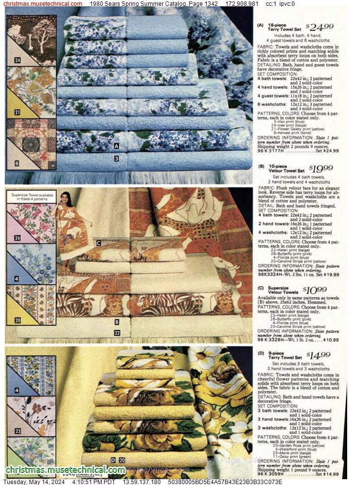 1980 Sears Spring Summer Catalog, Page 1342