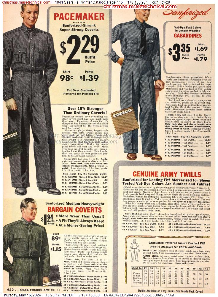 1941 Sears Fall Winter Catalog, Page 445