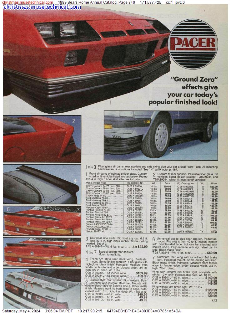 1989 Sears Home Annual Catalog, Page 840