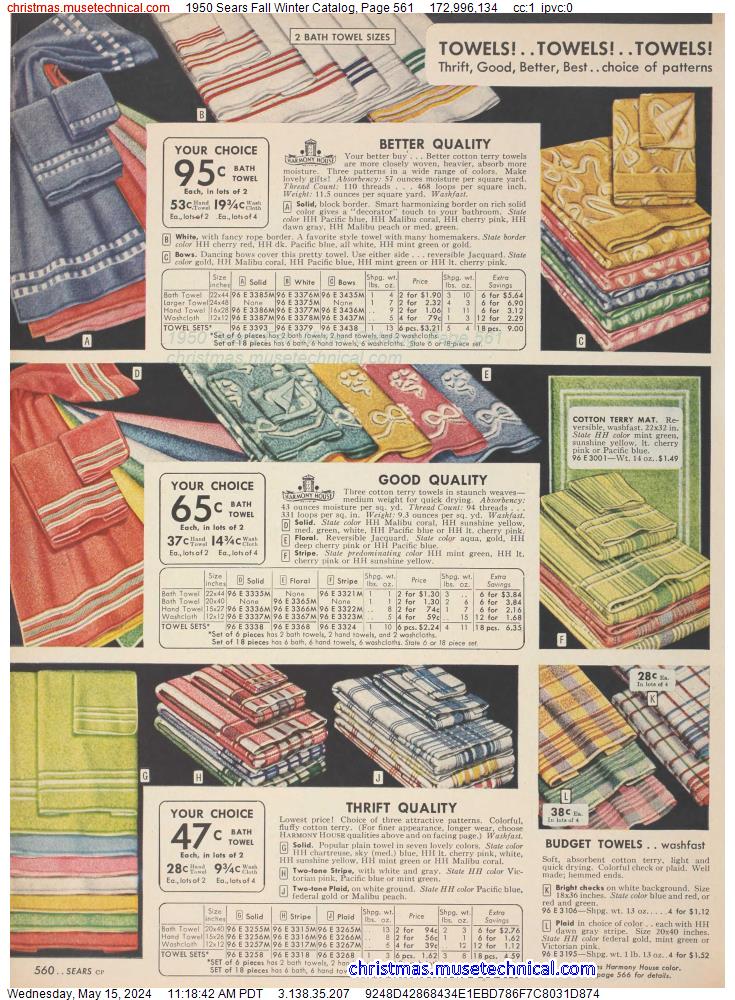 1950 Sears Fall Winter Catalog, Page 561