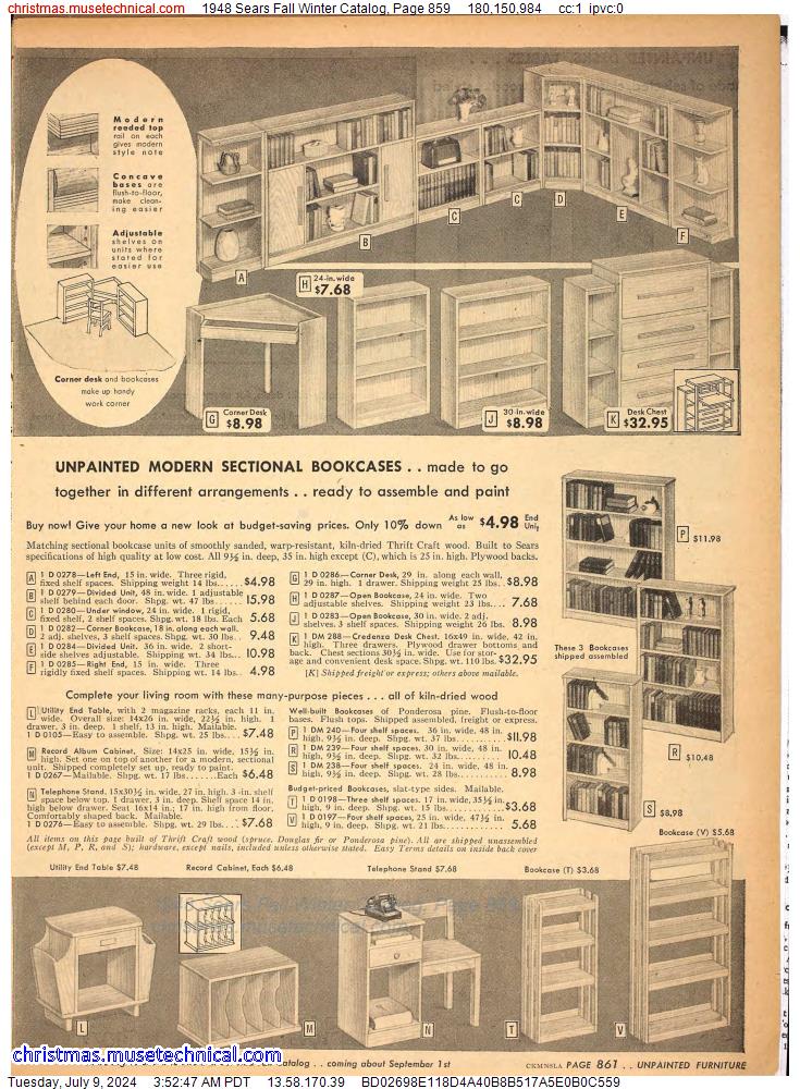1948 Sears Fall Winter Catalog, Page 859