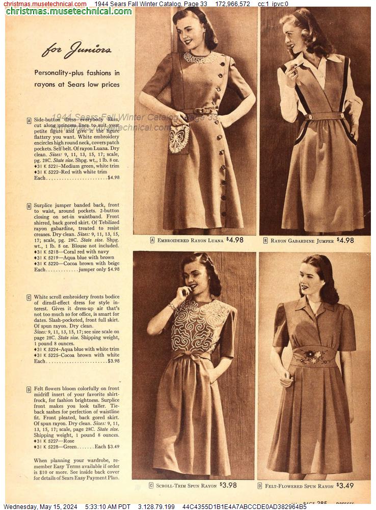1944 Sears Fall Winter Catalog, Page 33