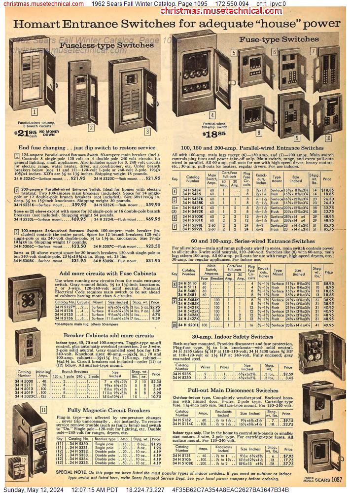 1962 Sears Fall Winter Catalog, Page 1095