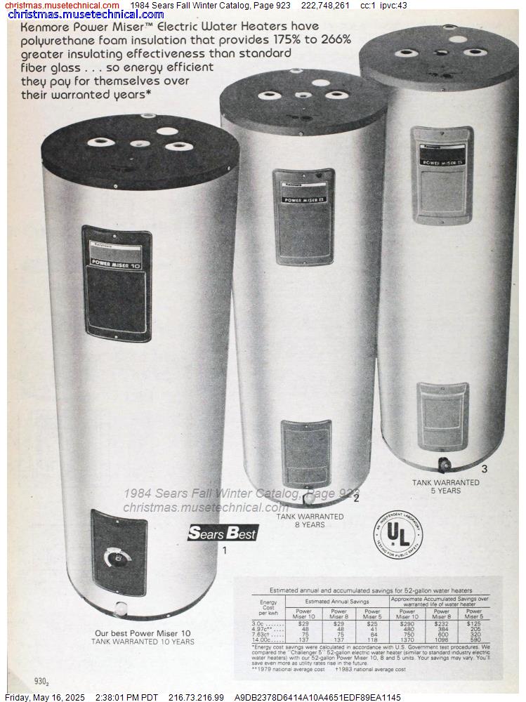 1984 Sears Fall Winter Catalog, Page 923