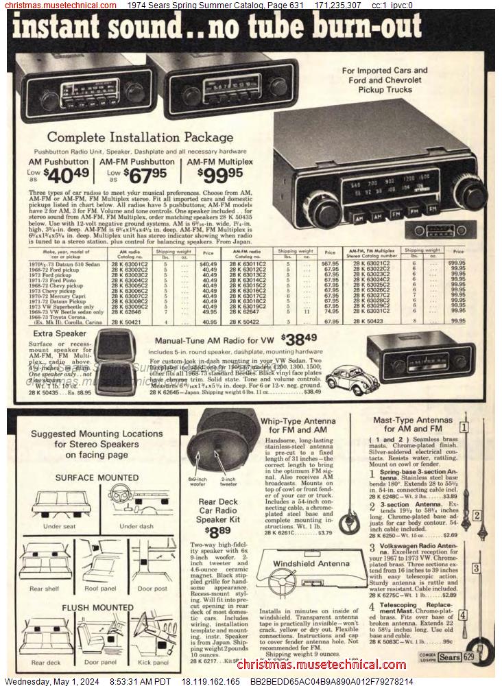 1974 Sears Spring Summer Catalog, Page 631