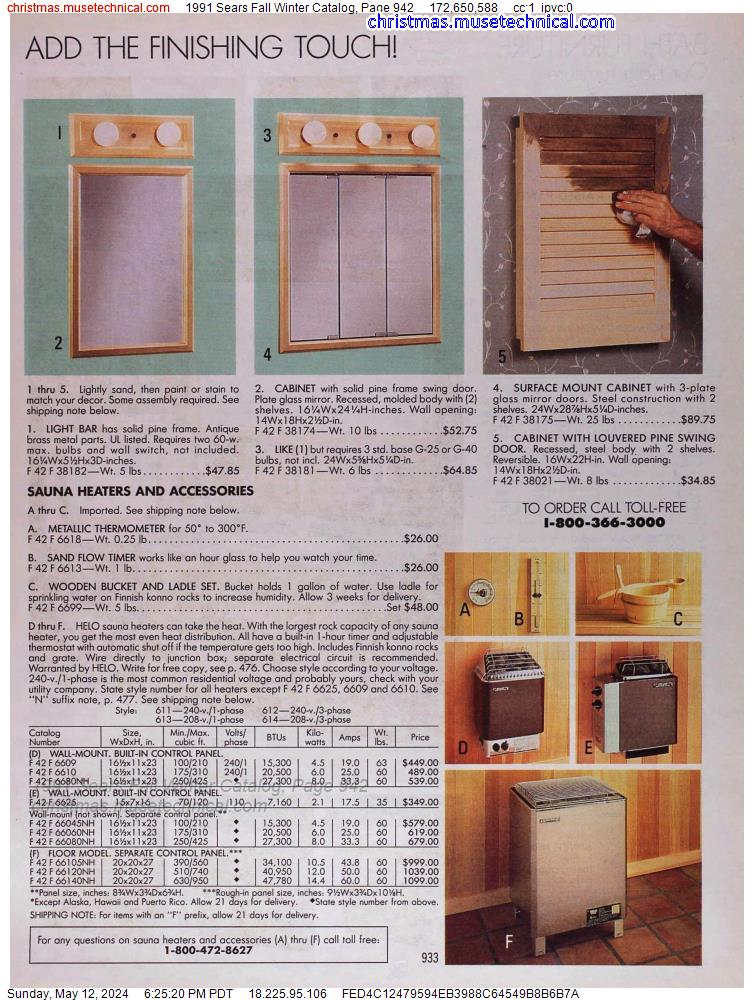 1991 Sears Fall Winter Catalog, Page 942