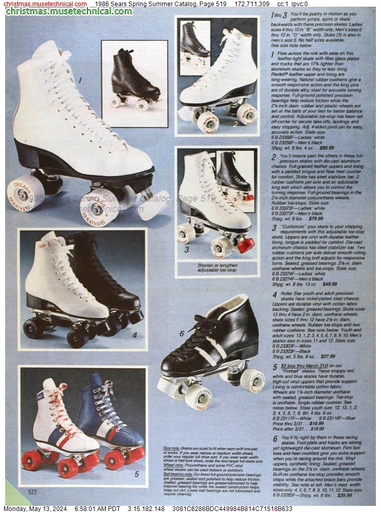 1986 Sears Spring Summer Catalog, Page 519