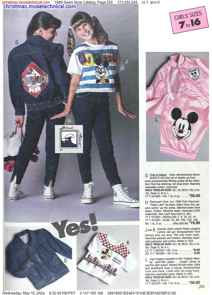 1989 Sears Style Catalog, Page 255