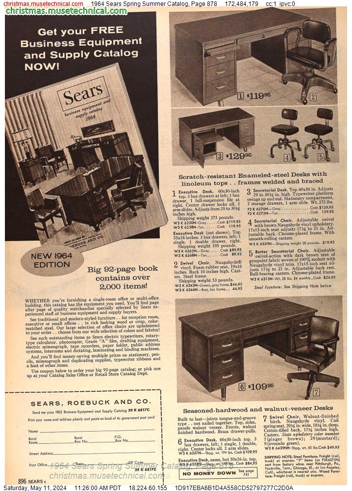 1964 Sears Spring Summer Catalog, Page 878