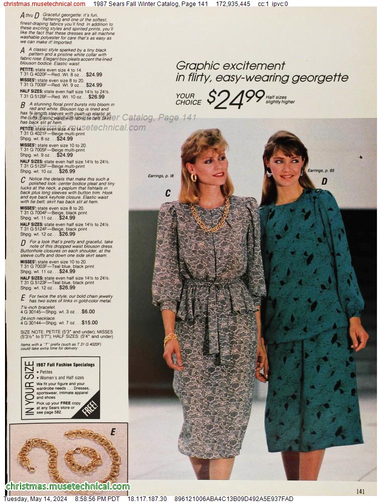 1987 Sears Fall Winter Catalog, Page 141