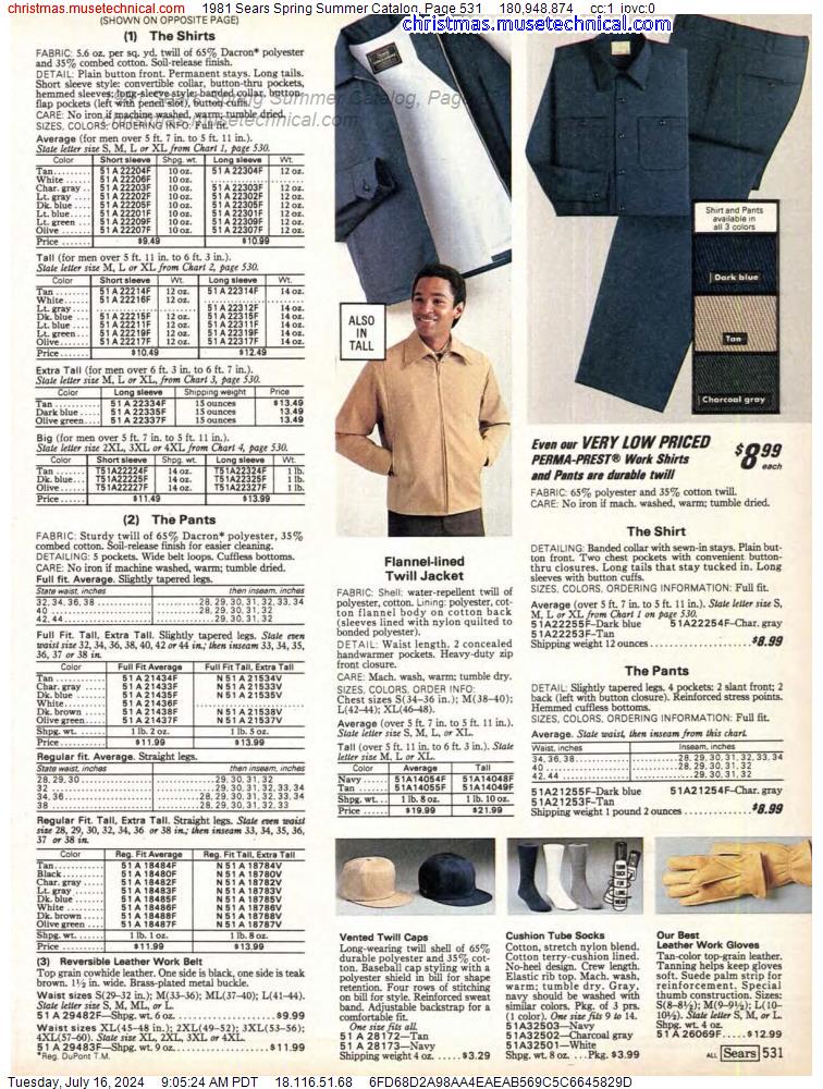 1981 Sears Spring Summer Catalog, Page 531