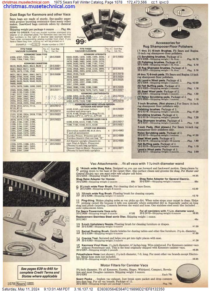 1975 Sears Fall Winter Catalog, Page 1078