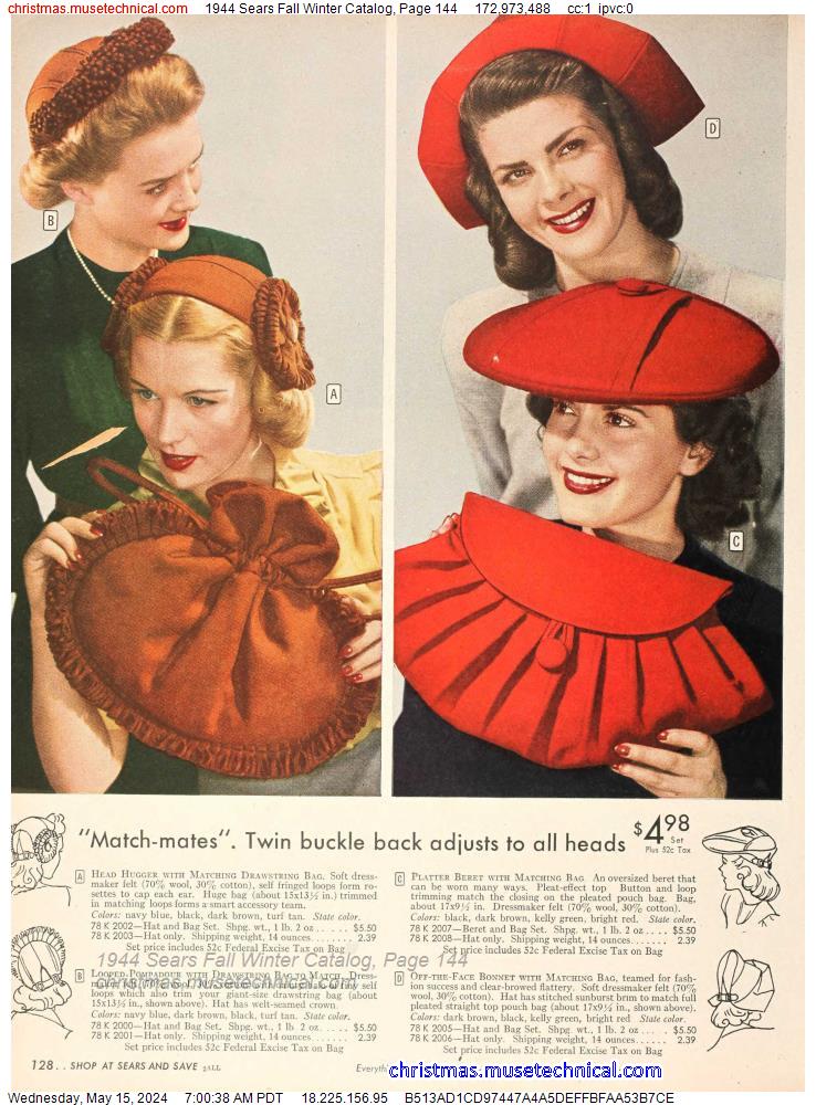 1944 Sears Fall Winter Catalog, Page 144