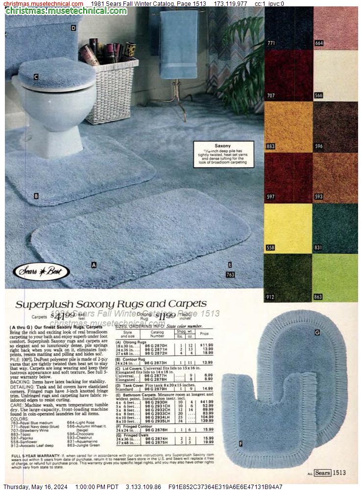 1981 Sears Fall Winter Catalog, Page 1513