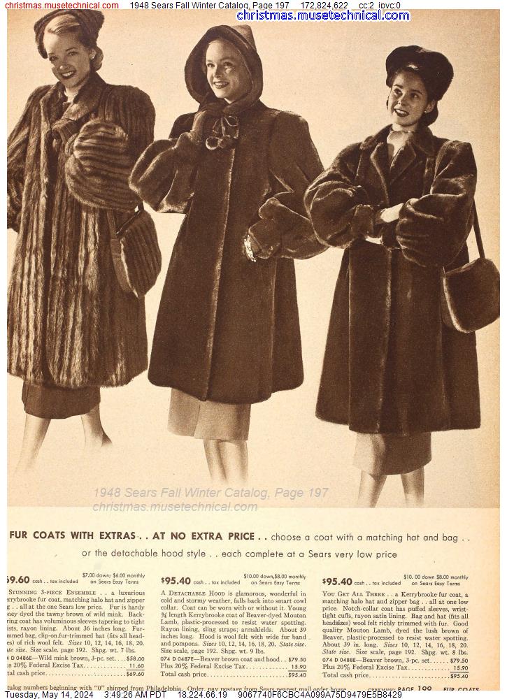 1948 Sears Fall Winter Catalog, Page 197