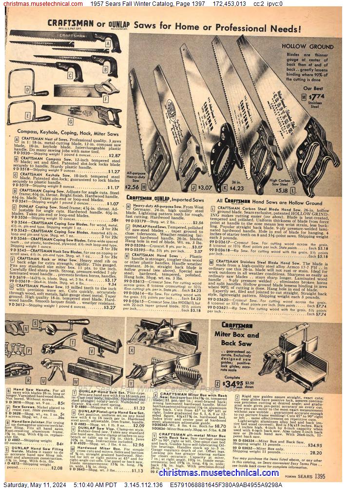 1957 Sears Fall Winter Catalog, Page 1397