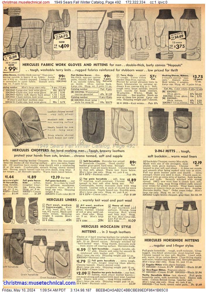 1949 Sears Fall Winter Catalog, Page 492