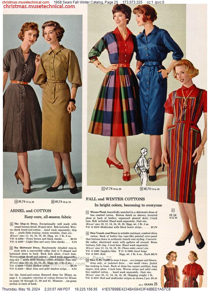 1958 Sears Fall Winter Catalog, Page 25