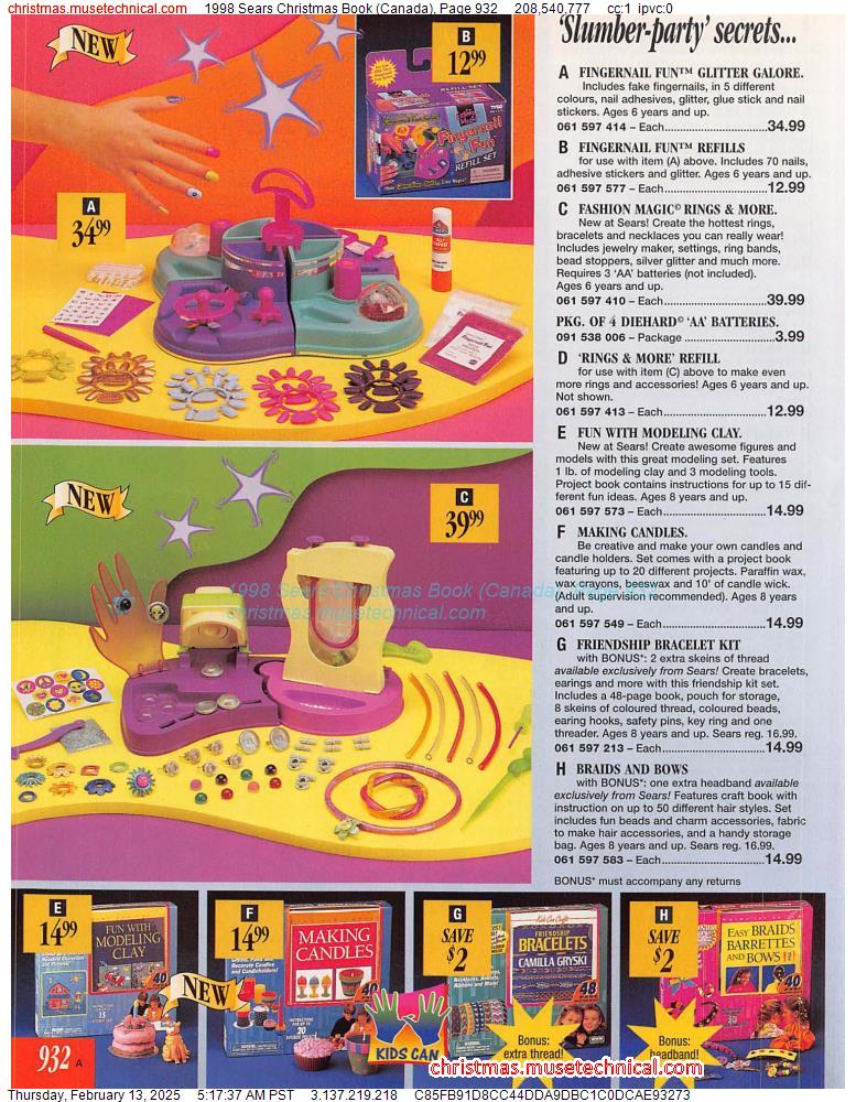 1998 Sears Christmas Book (Canada), Page 932