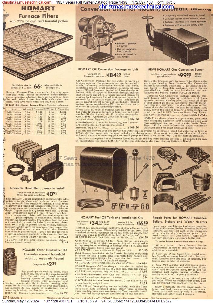 1957 Sears Fall Winter Catalog, Page 1438