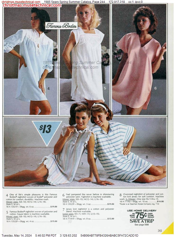1985 Sears Spring Summer Catalog, Page 244