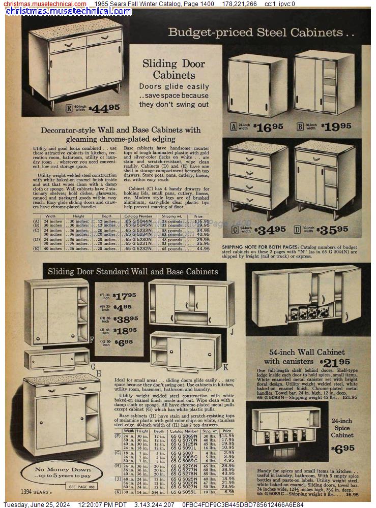 1965 Sears Fall Winter Catalog, Page 1400