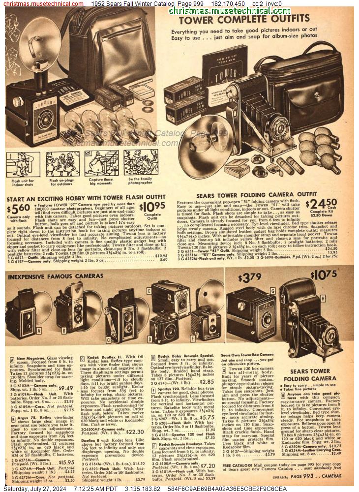 1952 Sears Fall Winter Catalog, Page 999