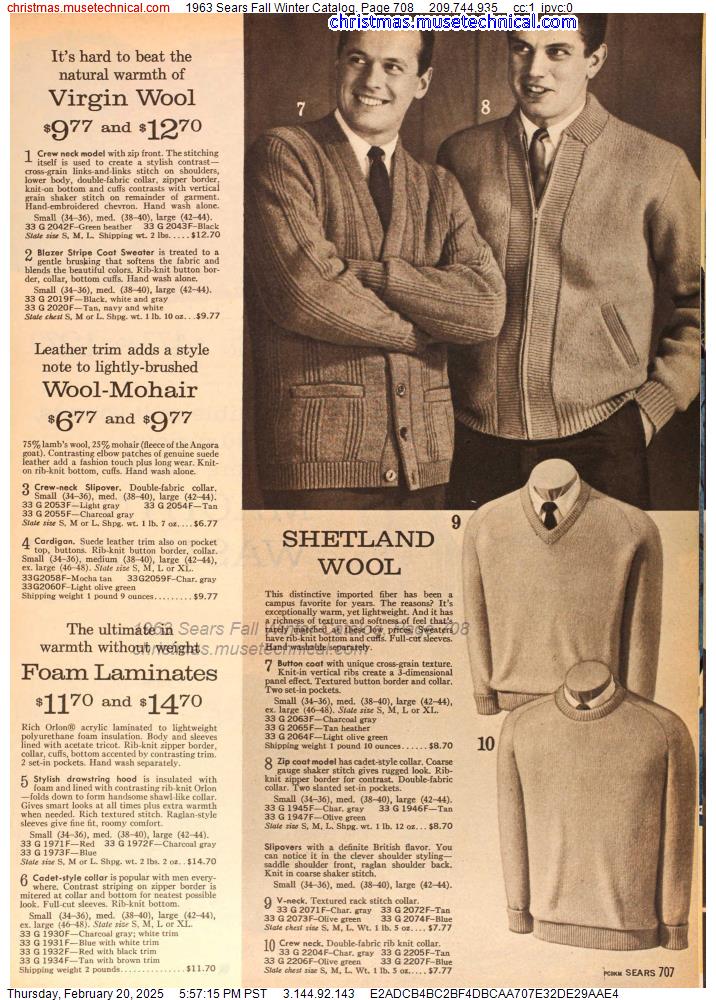 1963 Sears Fall Winter Catalog, Page 708