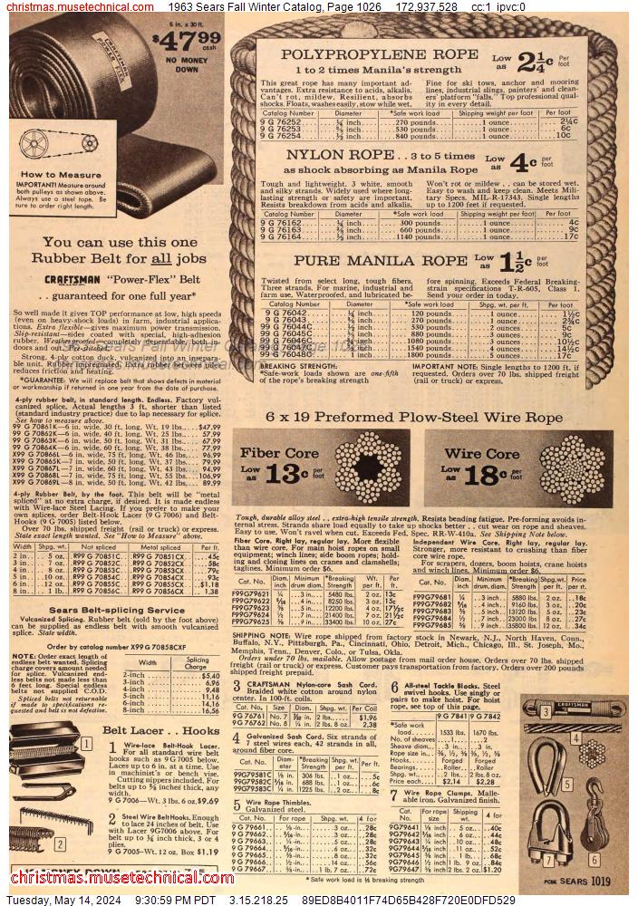 1963 Sears Fall Winter Catalog, Page 1026