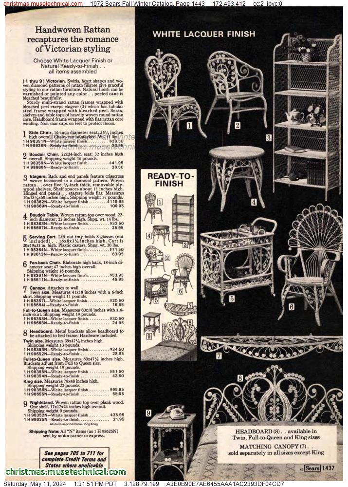 1972 Sears Fall Winter Catalog, Page 1443