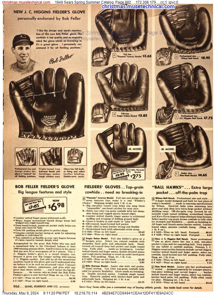 1949 Sears Spring Summer Catalog, Page 982