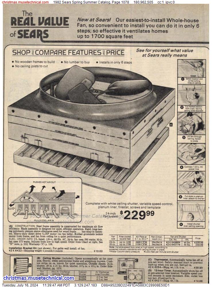 1982 Sears Spring Summer Catalog, Page 1078