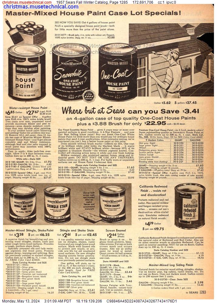 1957 Sears Fall Winter Catalog, Page 1285