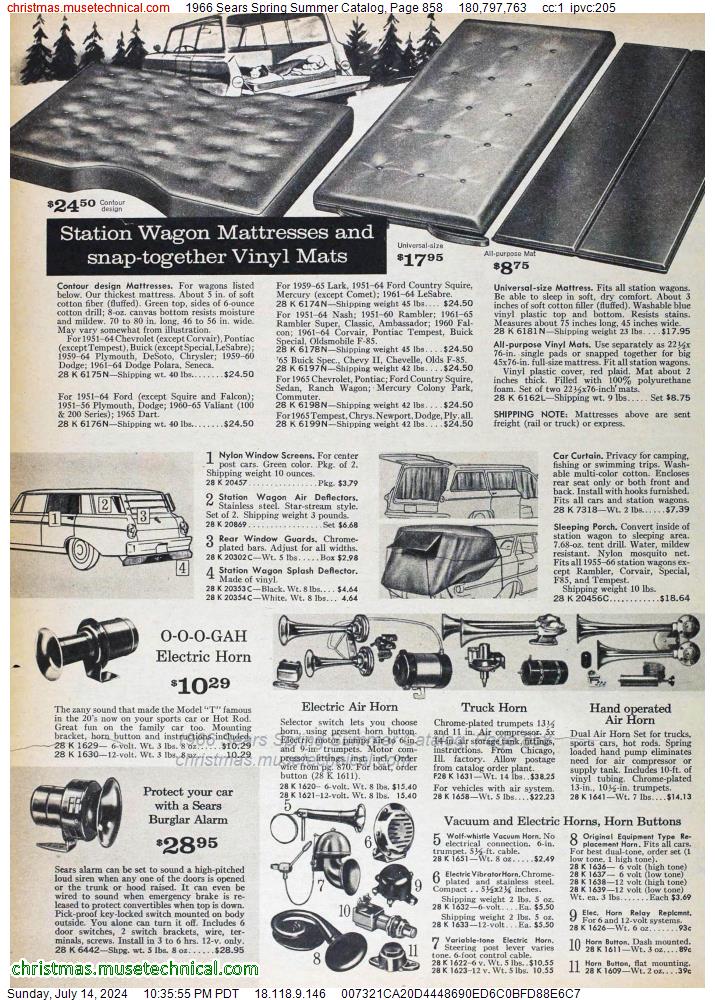 1966 Sears Spring Summer Catalog, Page 858