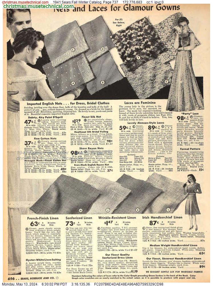1941 Sears Fall Winter Catalog, Page 737