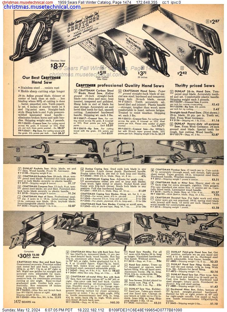 1959 Sears Fall Winter Catalog, Page 1474