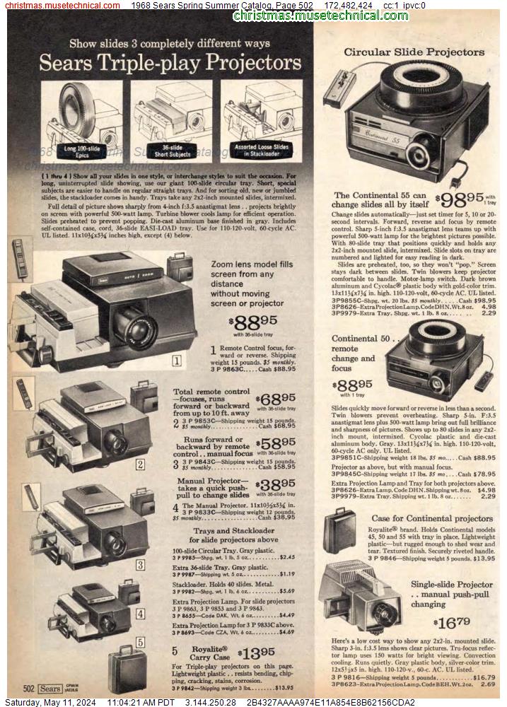 1968 Sears Spring Summer Catalog, Page 502