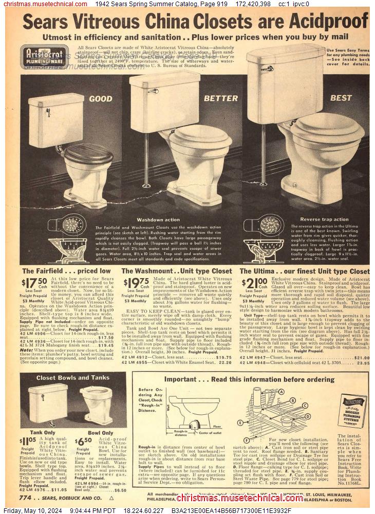 1942 Sears Spring Summer Catalog, Page 919