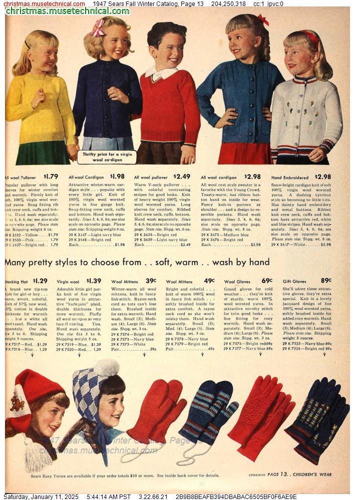 1947 Sears Fall Winter Catalog, Page 13