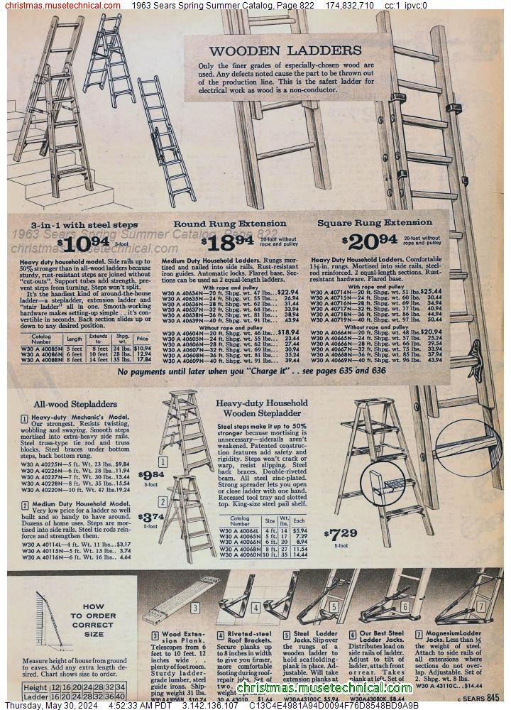 1963 Sears Spring Summer Catalog, Page 822