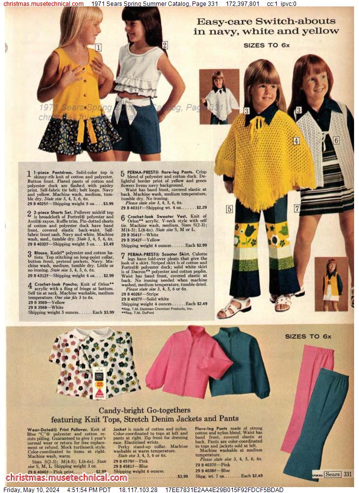1971 Sears Spring Summer Catalog, Page 331