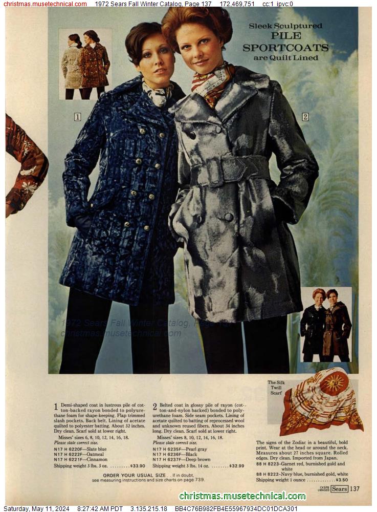 1972 Sears Fall Winter Catalog, Page 137