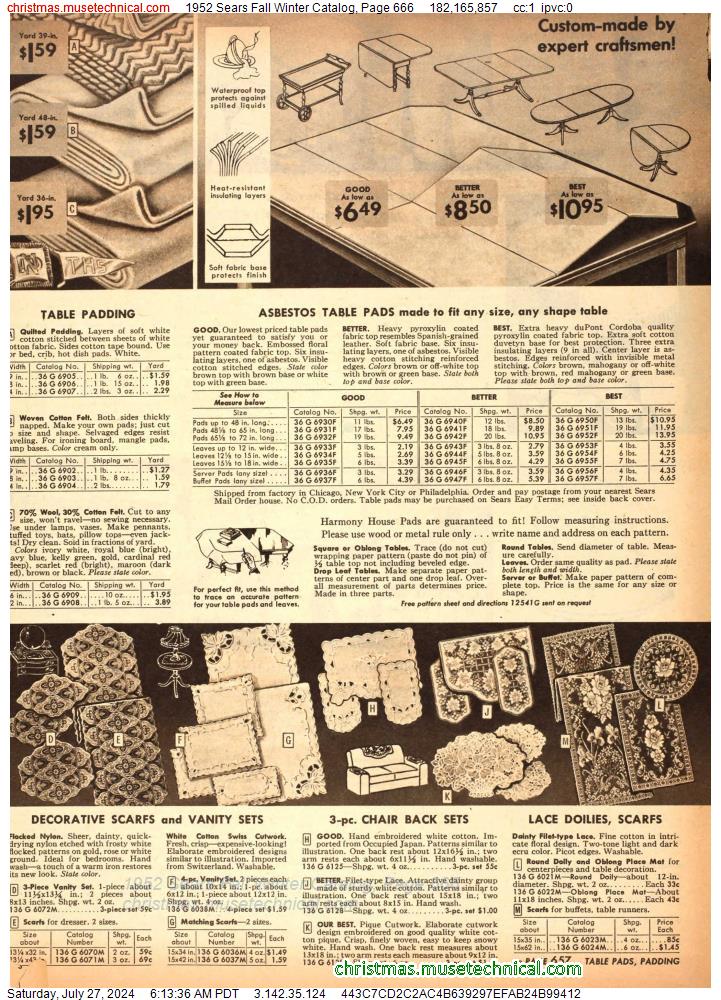 1952 Sears Fall Winter Catalog, Page 666