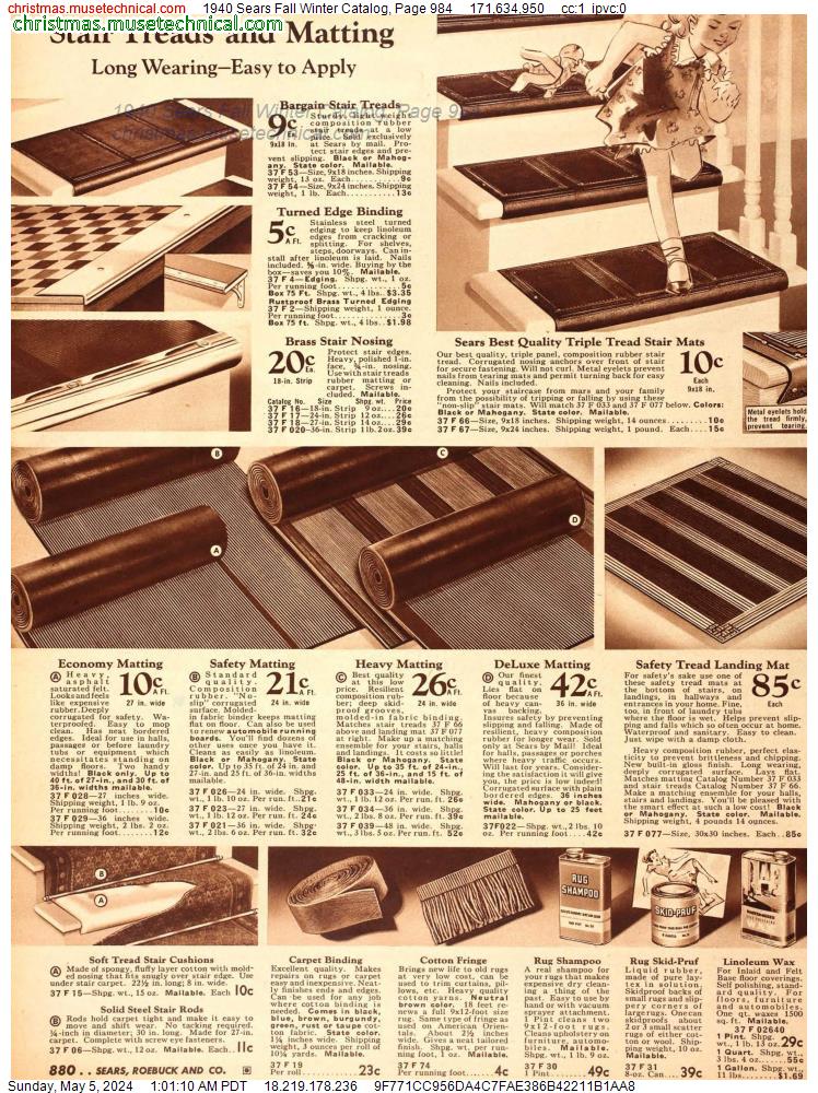 1940 Sears Fall Winter Catalog, Page 984