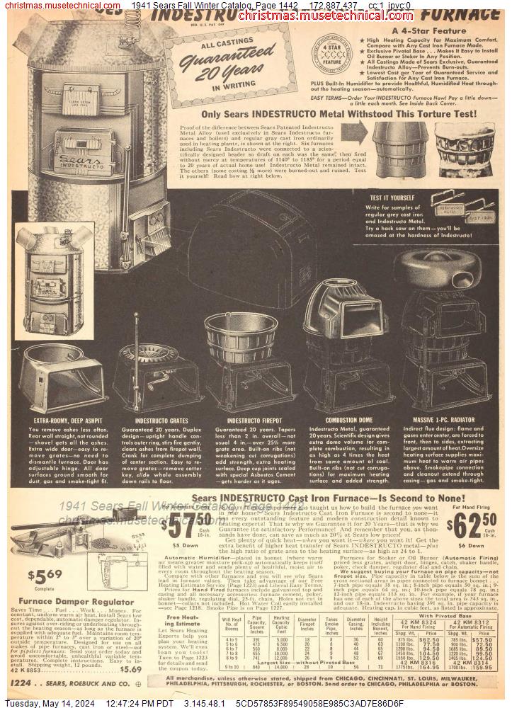 1941 Sears Fall Winter Catalog, Page 1442