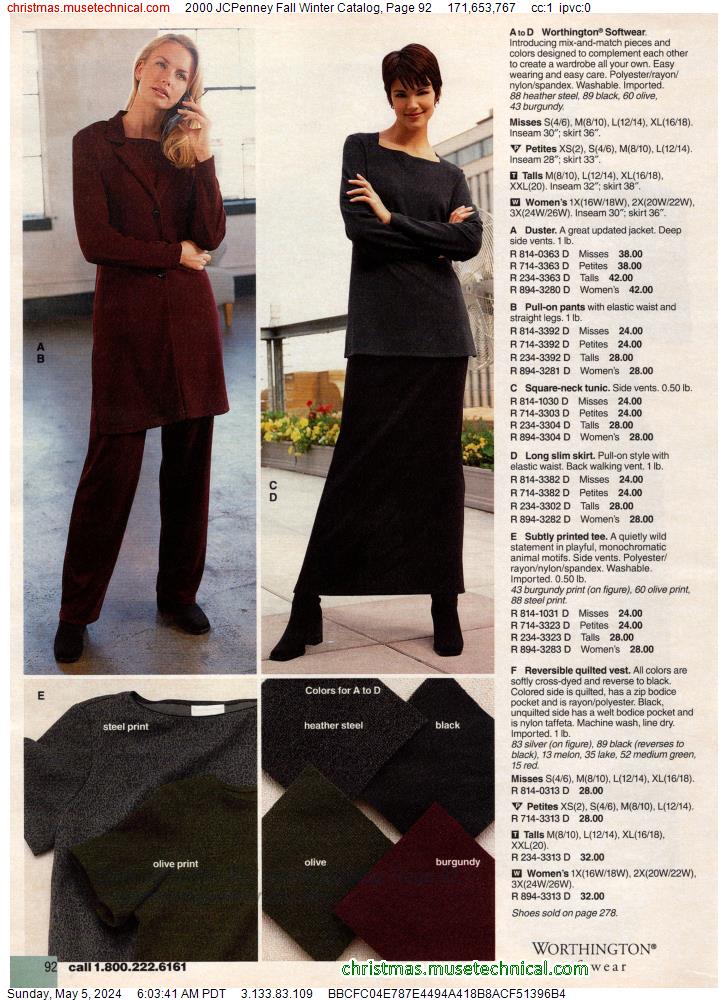2000 JCPenney Fall Winter Catalog, Page 92