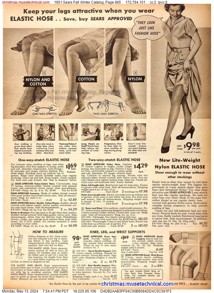 1951 Sears Fall Winter Catalog, Page 985