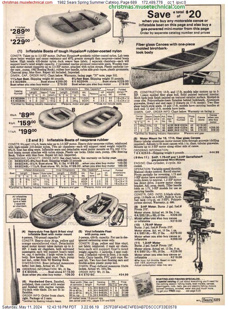 1982 Sears Spring Summer Catalog, Page 689
