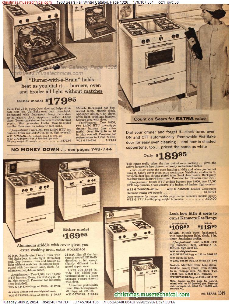 1963 Sears Fall Winter Catalog, Page 1326