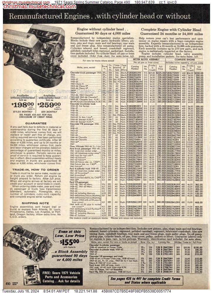 1971 Sears Spring Summer Catalog, Page 490